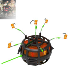 Reverse Bottom Bait Cage 360Degree Rotating Bait Cage With 6Hook Carp Feeder Rig For Beginners Outdoor Fishing