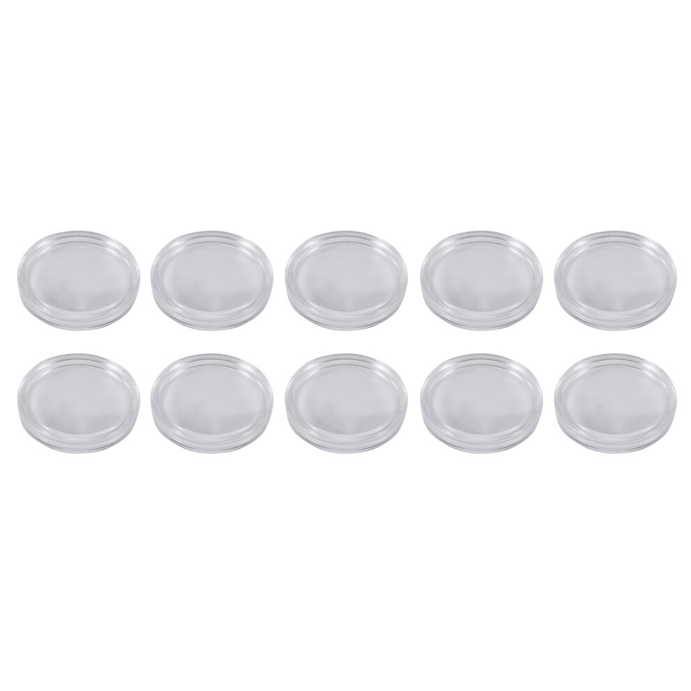 10 pcs Small round transparent plastic coin capsules box 33mm