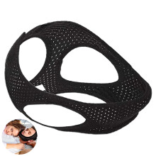 Anti Snoring Chin Strap Mesh Breathable Sleep Apnea Adjustable One Size For Women Men Black