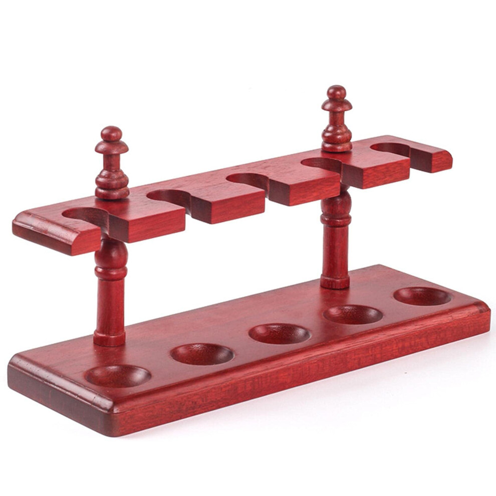 Wooden Tobacco Pipe Stand 5Pipe Capacity Solid Wood Pipe Display Rack Handmade Smoking Accessory