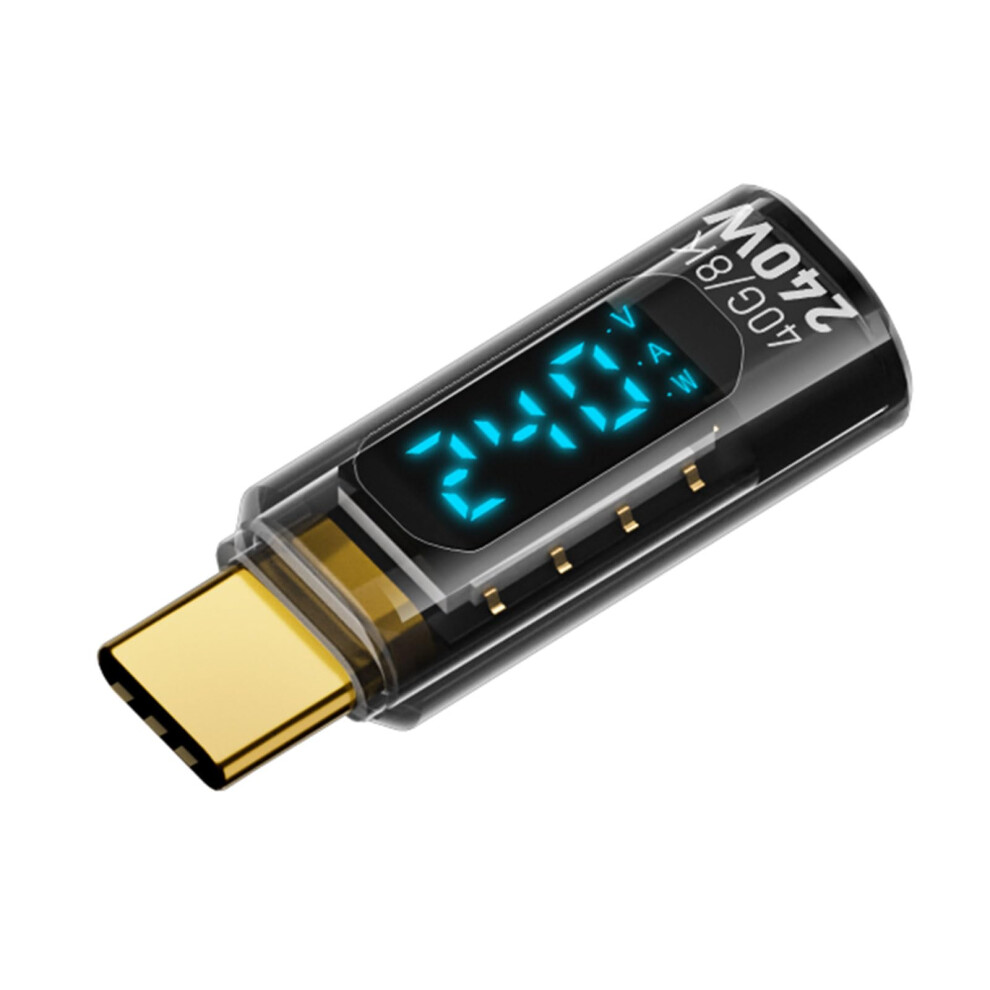 Usb C To Usb C Adapter Led Display, 240W Pd, 40Gbps Data Transfer, Usbc Data Sync, Light/Black 9382693120465