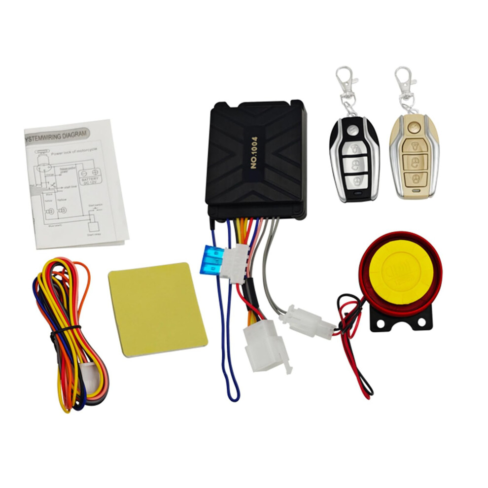 Motorcycle Alarm 12V Waterproof Anti Theft Security With Auto Lock And Sensitivity For Scooter 9382693120632