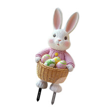 Festival-Gartenstecker Hase mit bunten Eiern, Rasendekoration,