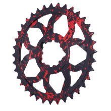 36T Aluminum Alloy Bike Chainring for Road Bikes Red Black Camo