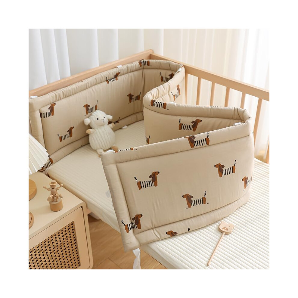 Baby Crib Bumper Pad with Breathable AntiCollision Padding for Toddler Cot Bed Rail Protector 150x28cm
