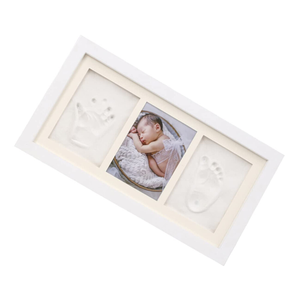Newborn Handprint Frame Wooden Photo Holder Natural Wood Rustic Nursery Keepsake Baby Gift