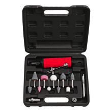 1 4 Inch Mini Air Die Grinder Kit, Straight Pneumatic, 25,000 RPM, Rear Exhaust, With Collets, For Metal Wood Polishing