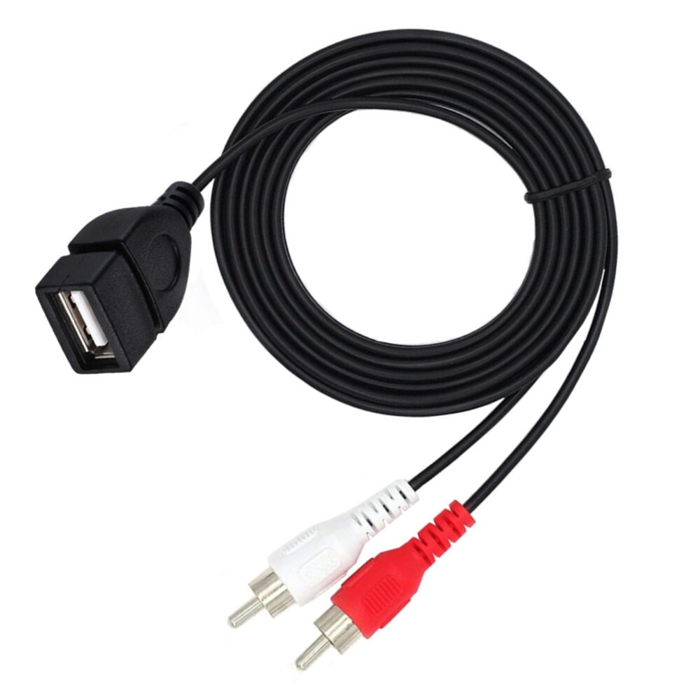 Usb To 2Rca Cable Usb 2.0 Female To 2Rca Male Y Splitter Sound Video Composite Adapter Cable For Home Theater Receiver 9382693121721