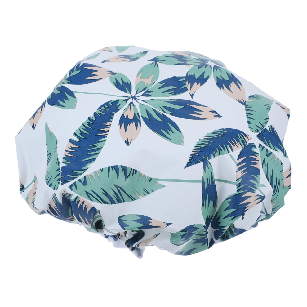 Elastic Reusable Shower Cap For Women Long Hair Bathing Cap Decorative Design