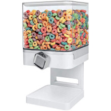 Cereal Dispenser, Single Dispenser for Cereals and Corn Flakes, White, Kitchen Countertop