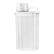 Detergent Dispenser With Measuring Cup, 2.3 L, Storage Box, Washing Powder Container, Cereal And Dry Grain Dispenser