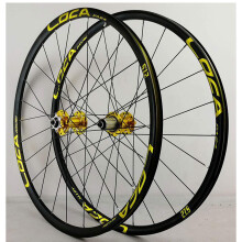 Mountain Bike Wheelset 26/27.5/29 Disc Brake 6 Pawl Ultralight Double Layer Alloy Rim QR 712 Speed 24 Holes Gold Hub
