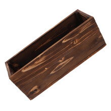 Wooden Planter Box Outdoor WeatherResistant Carbonized Wood Rectangular Design for Garden