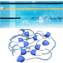 Pool Safety Hook Pool Buoy Lane Divider With Hook Plastic Buoy Line For Inland Waterways Blue And White 3m/9.8ft