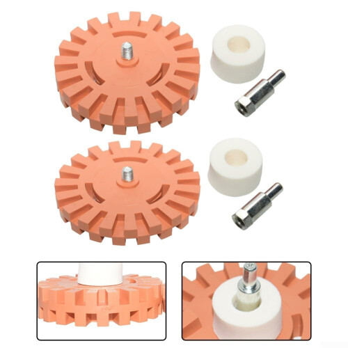 Rubber Wheel Removal Disks 2 Pcs For Decals And Stickers With Drill Adapter 2