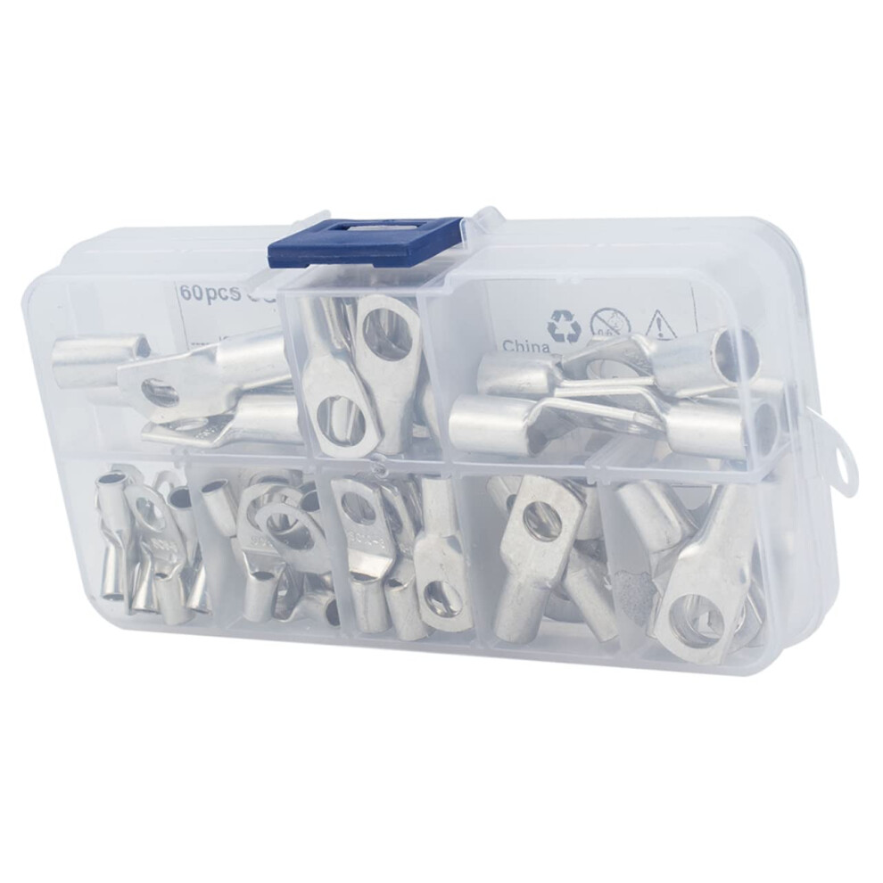 60Pcs Series Automotive Boat Low Voltage Connectors Crimping Connectors For Wiring Battery Terminals 14X7cm Silver 9347817411041