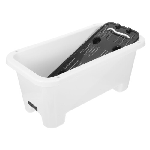 Self Watering Plastic Planter Box for Outdoor Indoor Use White Ref: 2233