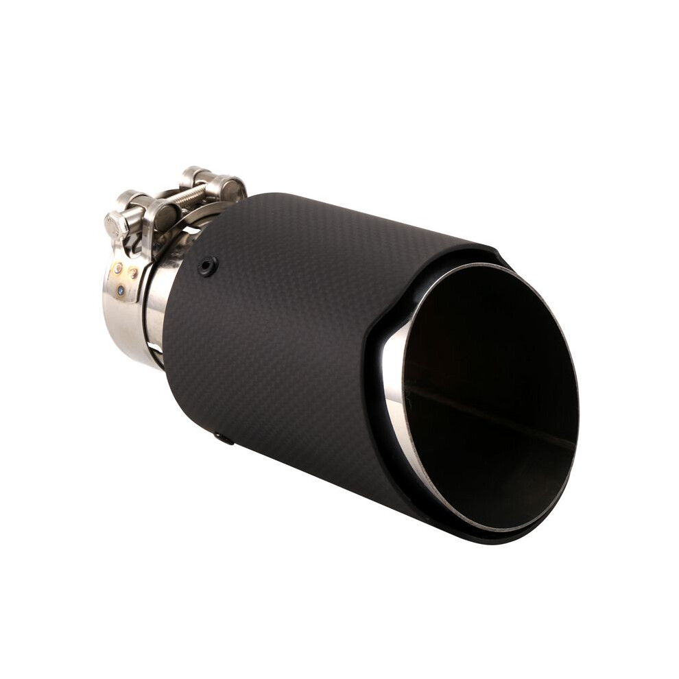Car Matte Carbon Fiber Exhaust Tip 63-89Mm Universal Car Exhaust Pipe Modification Tail Throat Clip- Tail Pipe 4711424374641