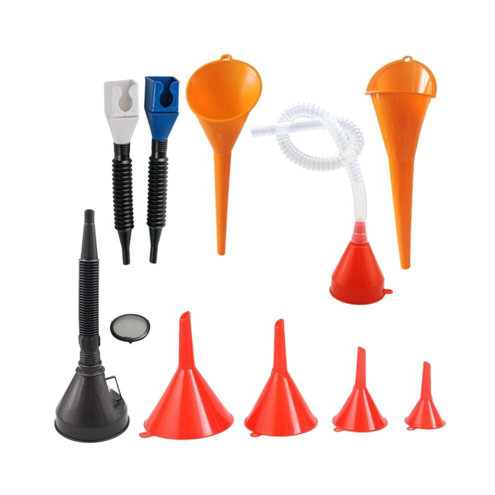 10 Pcs Automotive Funnels Set, Plastic Long Neck Oil Funnels, Snap Funnel,Right Angle Funnelswide Mouth Fuel Funnels 6032540594101