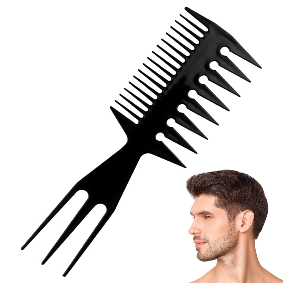 Unisex Wide Tooth Comb 3In1, Antistatic, Heatresistant Hair Styling Comb For Barber Use, Men's Gel Comb