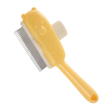 Cat Grooming Comb BearShaped Cleaning Brush For Cat Shedding Puppy And Kitten Maintenance Indoor Home Bath Yellow