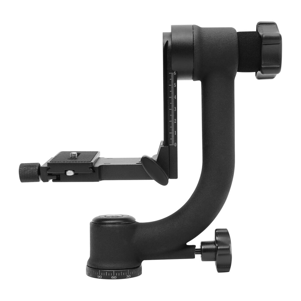 360 Degree Rotating Panoramic Gimbal Tripod Head Heavy Duty Load Capacity 44 Lb Abs Metal Pro Photography Black 9189345481178