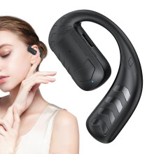 Bluetooth Headset Single Ear Wireless Earpiece With Noise Canceling Microphone Waterproof InEar Driving Black