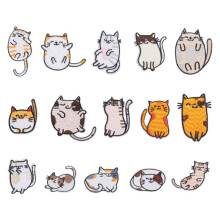 Gestickte Eisen auf Patches, 15 StüCke Vivid SüßE Katze Stickerei Patches für Jeans Jacken NäHen Applikationen DIY ZubehöR