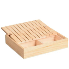 Stickgarn-Organizer, Spulenständer Aus Holz, 10 Lange Schlitze, 3 Bodenfächer, Spulen-Organizer für Nähzubehör