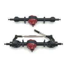 Conjunto de Eixo Dianteiro e Traseiro para MNMODEL 1/12 MN82 LC79 MN78 PeçAs de Carro com Controle Remoto AtualizaçãO de Metal Preto