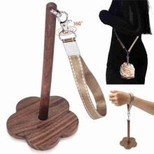 Yarn Holder, Portable Wrist Yarn Stand with Wristband Wooden Twizzling Yarn Organizer Storage for Love
