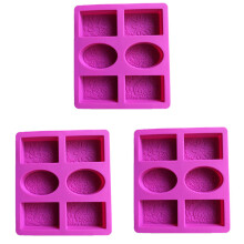 3X Silicone Soap Mold for Soap Making 3D 6 Forms Oval Rectangle Soap Mould Handmade Flowers Bathroom Soap Mold