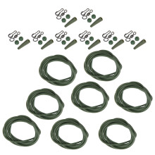 8PCS ABS Copper Alloy Carp Fishing Rigs, Portable Silicone Swivel Set (Green)