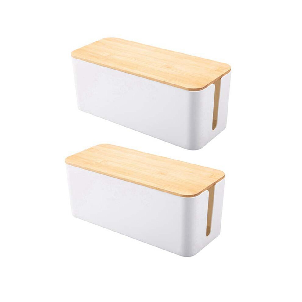 2X Cable Storage Box Power Socket Organizer Cable Tidy Storage Box Network Storage Bin Charger Wire Management -F 4712522176045