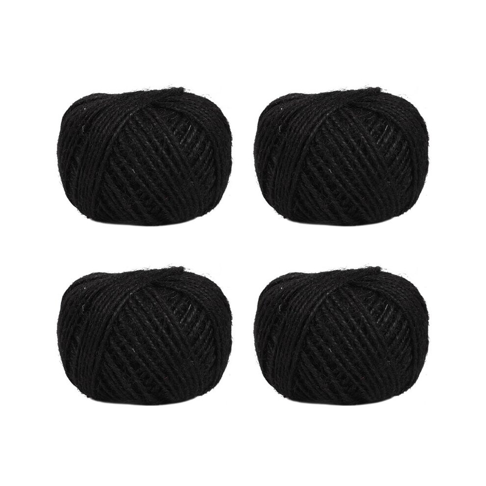4Pcs 50M String Jute Rope For Crafts Scrapbooking Gardening - Black 4713787227763