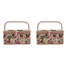 2X Extra Large Sewing Basket,Vintage Sewing Basket,for Needles, Thread, Tape Measure, and Other Sewing Supplies Storage