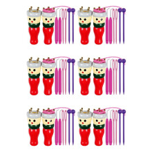 French Knitter Tool 12 Pack, Wooden Knitting Dolly Set Spool Knitting Doll Knitting Loom Toy for Making Bracelets, Etc