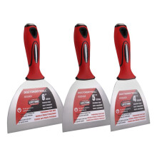 DOCTORDRYWALL 3Pcs Stainless Steel Putty Knife Wall Plastering Knife Hand Tool Plastic Handle Scraper Blade with Soft Grip