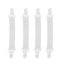 4 Pcs Home White Elastic Mattress Bed Sheet Grippers Clips