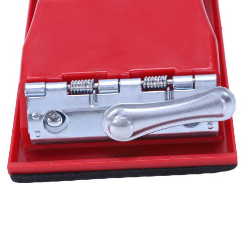 Rectangle paper grit sandpaper holder hand sander red black 2