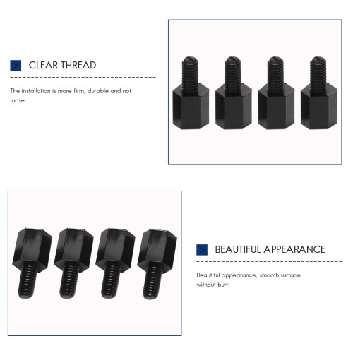 100x Motherboard Nylon Hex Standoff Threaded Spacer M3 Thread 6+6mm Black 1