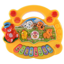 Early Education 1 Year Olds Baby Toy Animal Farm Piano Music Developmental Toys Baby Musical Instrument for Children & Kids Boys and Girls(Yellow)