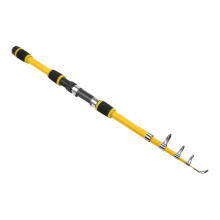 Telescopic Fishing Rod Carbon Fiber Pole Lightweight Portable Design Spin Reel Gear Set Combo Full Kit For Freshwater Yellow