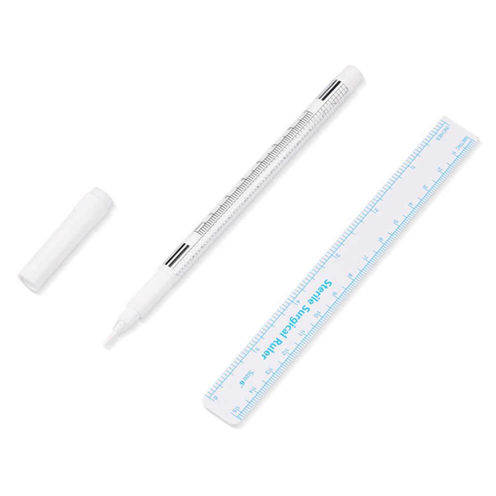 White Lx 10X Skin Marker Waterproof Positioning Pen Eyebrow Makeup Pen Surgical Skin Marker For Positioning Marks Tools