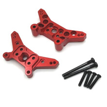 Aluminium-Stoßdämpferhalterung Vorne und Hinten für MJX 1/14 14209 14210 RC-Auto-Upgrade-Teile, Rot