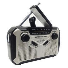 Solarradio, AM/FM Tragbares Kurbelradio Dynamo Notfallradio mit 2500 MAh Akku, SOS-Alarm Fürs Camp