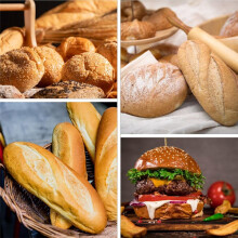 Siliconen Franse Broodpan en Hamburgerbroodjespannenset Anti-Aanbak 4 Wave-Bakplaat 6Cup Hamburgerbroodjesvorm Broodpannen