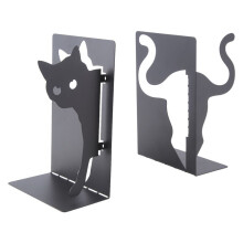 Fermalibri di Design per Gatti - Porta Gattini Decorativi In Metallo per Libri, Riviste, Cuscinetti Antiscivolo, Angoli Arrotondati