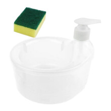 4 Stuks 2-In-1 Gootsteen Afwaszeepdispenser Afwasmiddelzeepdispenser met Sponshouder Organizer