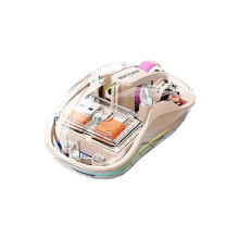 FMOUSE Draadloze -Muis Transparante Magnetische Oplaadbare Muis Stille LED-Lampmuis met Drie Modi voor Laptop PC Melkthee